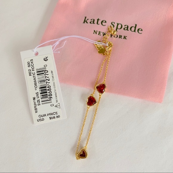 NEW Kate Spade romantic rocks red heart bracelet - Picture 6 of 6